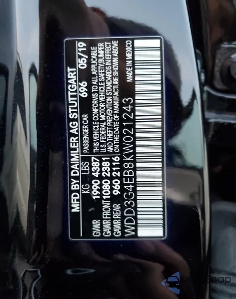 2019 Mercedes-Benz A 220 z USA, uszkodzony, nr VIN WDD3G4EB8KW021243